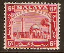 Selangor 1935 6c Scarlet. SG74.