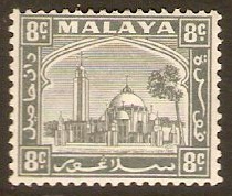 Selangor 1935 8c Grey. SG75.