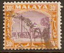 Selangor 1935 30c Dull purple and orange. SG80.