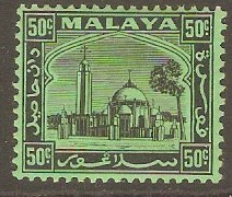 Selangor 1935 50c Black on emerald. SG82.