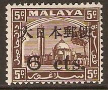 Selangor 1942 6c on 5c Brown. SGJ293.