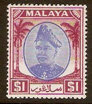 Selangor 1949 $1 Blue and purple. SG108.