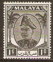 Selangor 1949 1c Black. SG90.