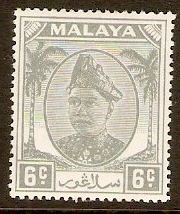 Selangor 1949 6c Grey. SG95.