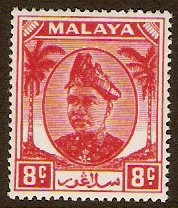 Selangor 1949 8c Scarlet. SG96.