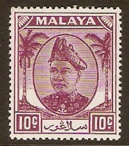 Selangor 1949 10c Purple. SG98.