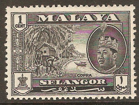 Selangor 1961 1c Black. SG129.