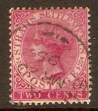 Straits Settlements 1883 2c Bright rose. SG63a.
