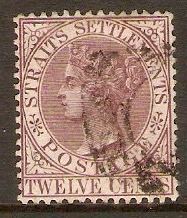 Straits Settlements 1883 12c Brown-purple. SG67.
