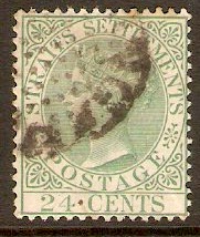 Straits Settlements 1883 24c Yellow-green. SG68.