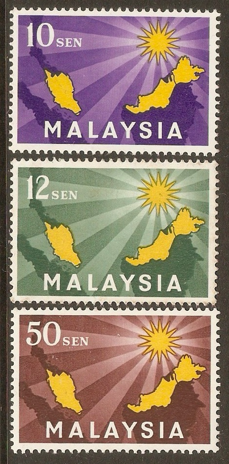 Malaysia 1963 Inauguration set. SG1-SG3.
