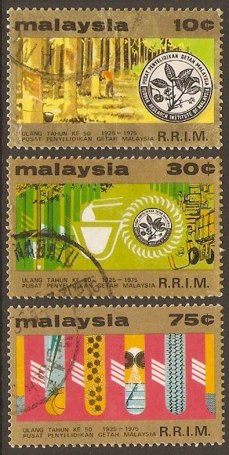 Malaysia 1975 Rubber Research Anniversary Set. SG141-SG143.