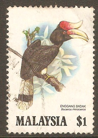 Malaysia 1983 $1 Hornbills Birds series. SG283.