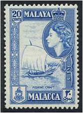 Malacca 1957 20c Blue. SG45.