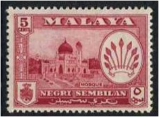 Negri Sembilan 1957 5c. Carmine-Lake. SG71.
