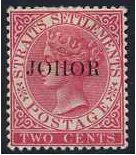 Johore 1884 2c. Bright Rose. SG15.