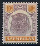 Negri Sembilan 1895 10c. Dull Purple and Orange. SG10.