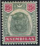 Negri Sembilan 1895 25c. Green and Carmine. SG13.