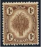 Kedah 1921 1c. Brown. SG26.