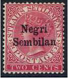 Negri Sembilan 1891 2c. Bright Rose. SG1.