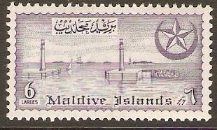 Maldives 1956 6l Blackish violet. SG35.