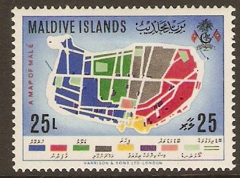 Maldives 1961 25l Map Series. SG75.