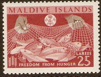 Maldives 1963 25l Freedom from Hunger Series. SG122.