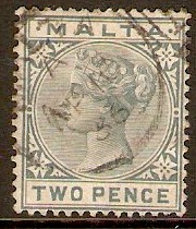 Malta 1885 2d Grey. SG23.