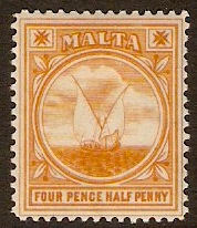 Malta 1899 4d Sepia. SG32.