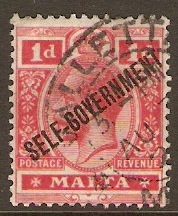 Malta 1922 1d Scarlet. SG116.