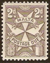 Malta 1925 2d grey. SGD14.
