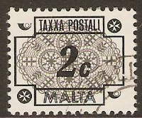 Malta 1973 2c Grey and Black Postage Due. SGD46.