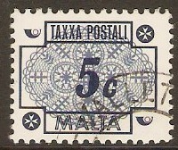 Malta 1973 5c Dull blue and blue Postage Due. SGD48.