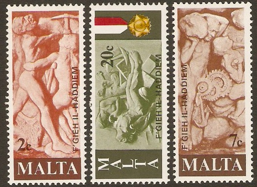 Malta 1977 Workers Set. SG586-SG588.