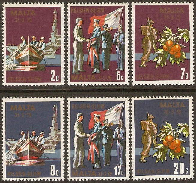 Malta 1979 Military Agreement Stamps. SG619-SG624.