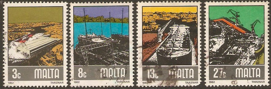 Malta 1982 Shipbuilding Stamps Set. SG686-SG689.