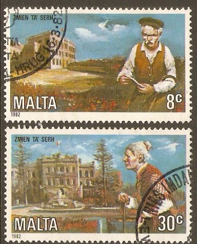 Malta 1982 Elderly Care Stamps Set. SG690-SG691.
