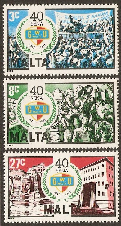 Malta 1983 Union Anniversary. SG722-SG724.