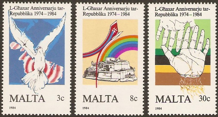 Malta 1984 Republic Anniversary. SG748-SG750.