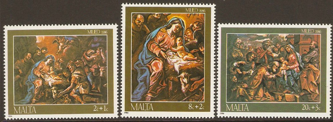 Malta 1986 Christmas Set. SG789-SG791.
