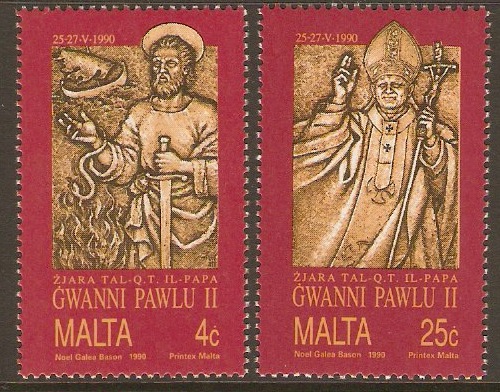 Malta 1990 Papal Visit Set. SG874-SG875.