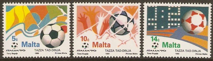 Malta 1990 World Cup Football Set. SG876-SG878.