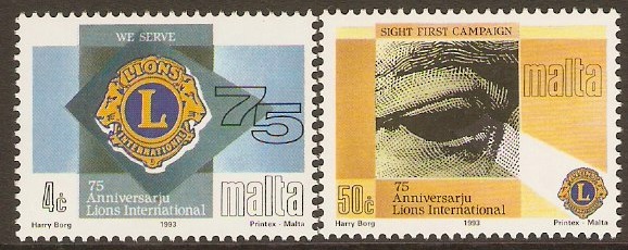 Malta 1993 Lions Club Anniversary Set. SG936-SG937.
