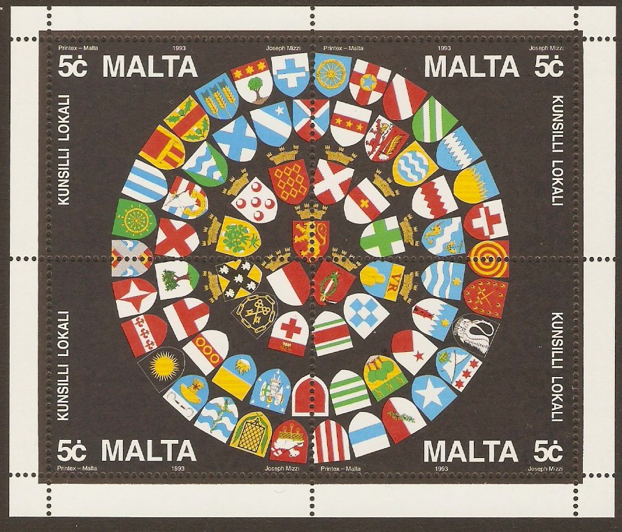 Malta 1993 Council Arms Sheet. SGMS955.