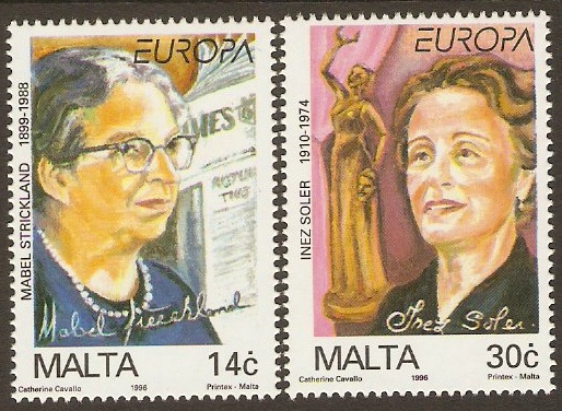 Malta 1996 Europa Famous Women Set. SG1016-SG1017.