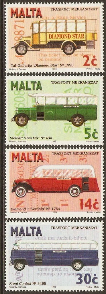 Malta 1996 Buses Set. SG1030-SG1033.