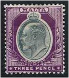 Malta 1903 Grey and Purple. SG42.