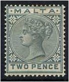 Malta 1885 2d. Grey. SG23.