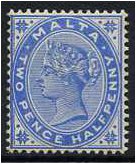 Malta 1885 2d. Bright Blue. SG25.