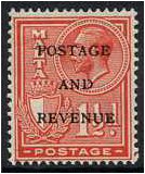 Malta 1928 1d. Rose-Red. SG179.